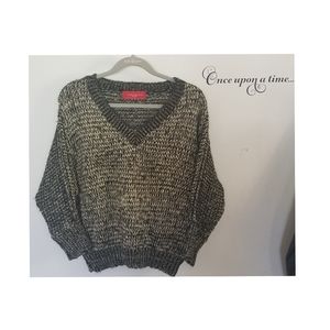 Akira gold & black shimmer v-neck sweater